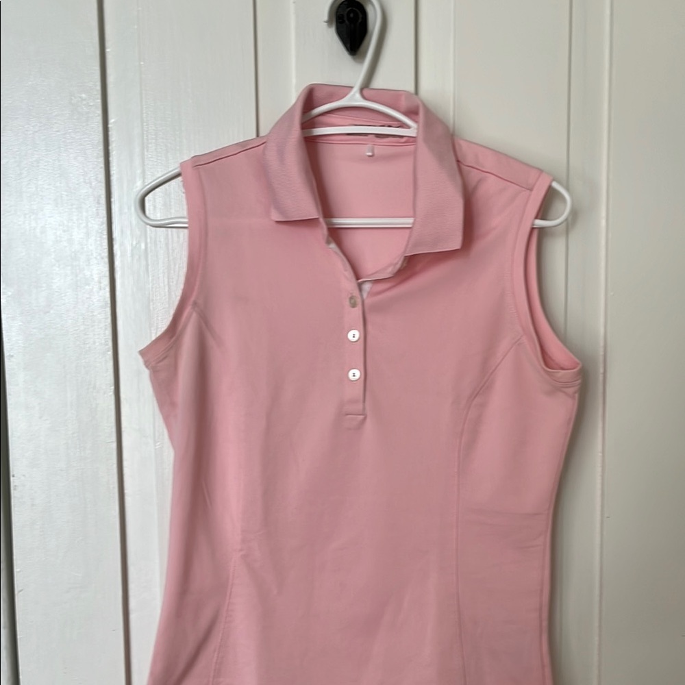 Nike Pink Fitted Sleeveless Polo/Golf Shirt